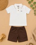 Conjunto Off White & Marrom - conjunto completo