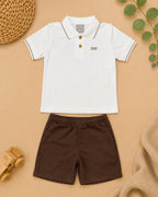 Conjunto Off White & Marrom - conjunto completo