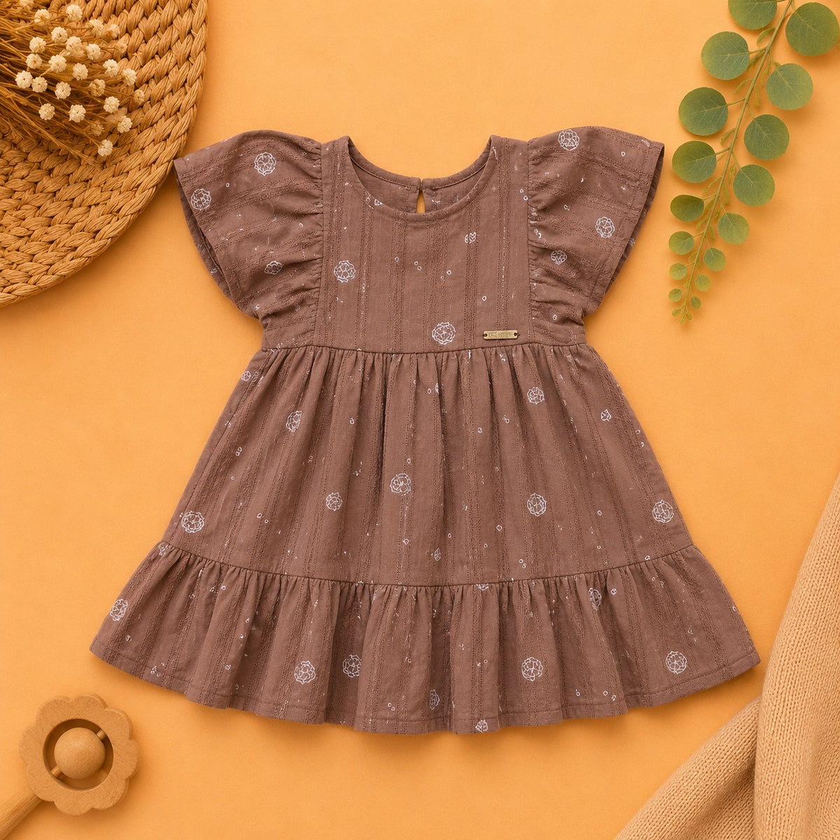 Vestido Marrom Floral - Coloritá