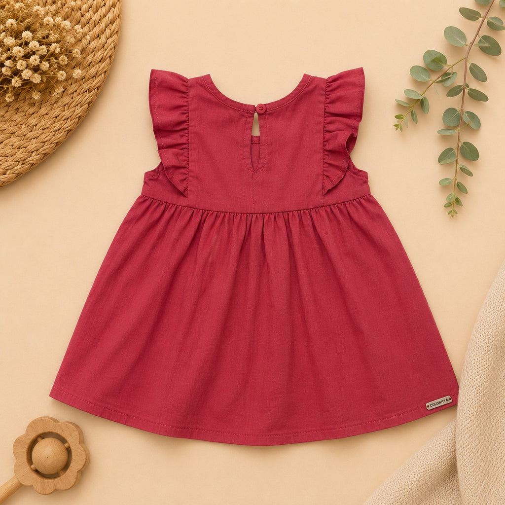 Vestido Vermelho Bordado - costas