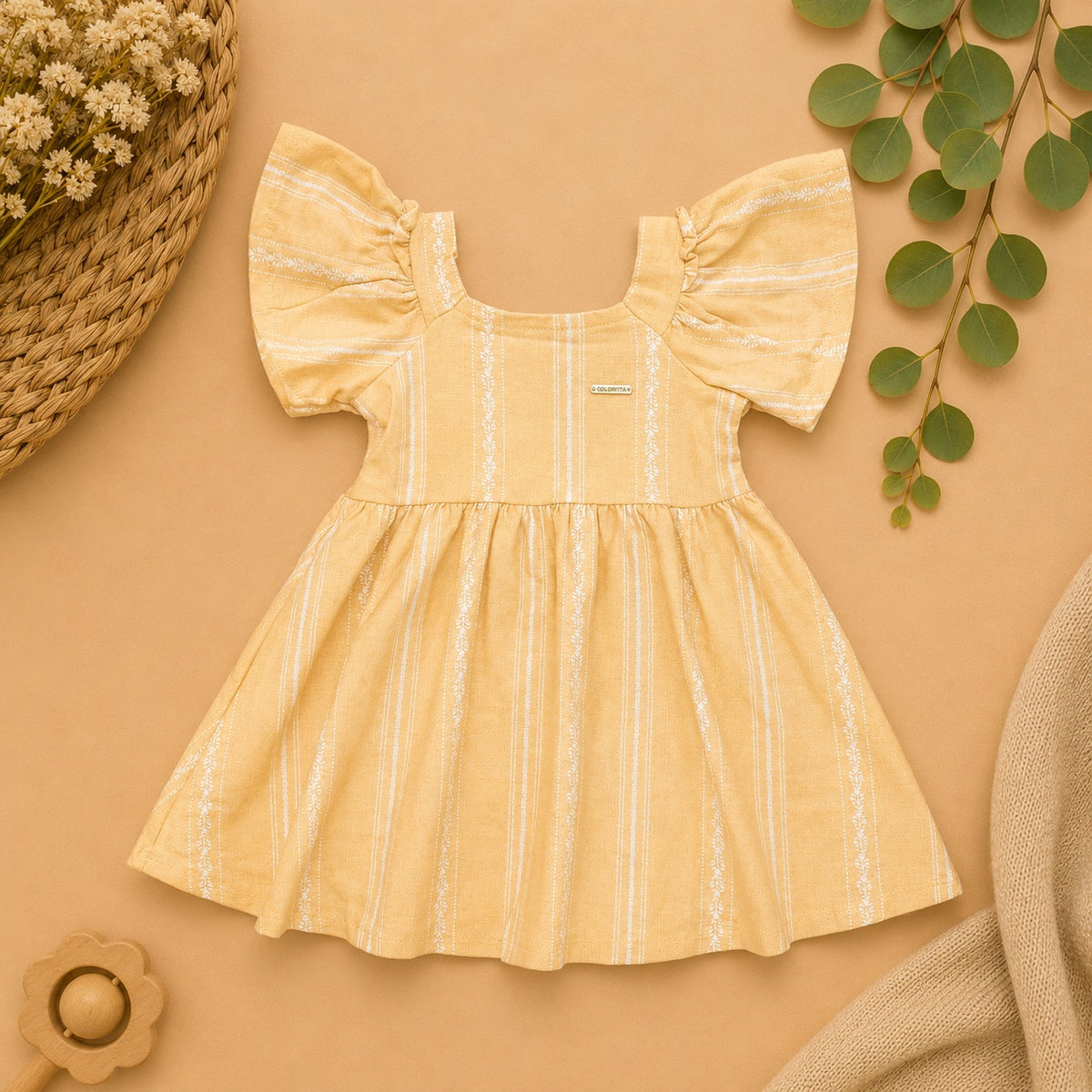 Vestido Amarelo Listrado - Coloritá