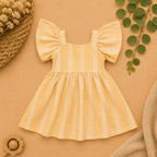 Vestido Amarelo Listrado - costas