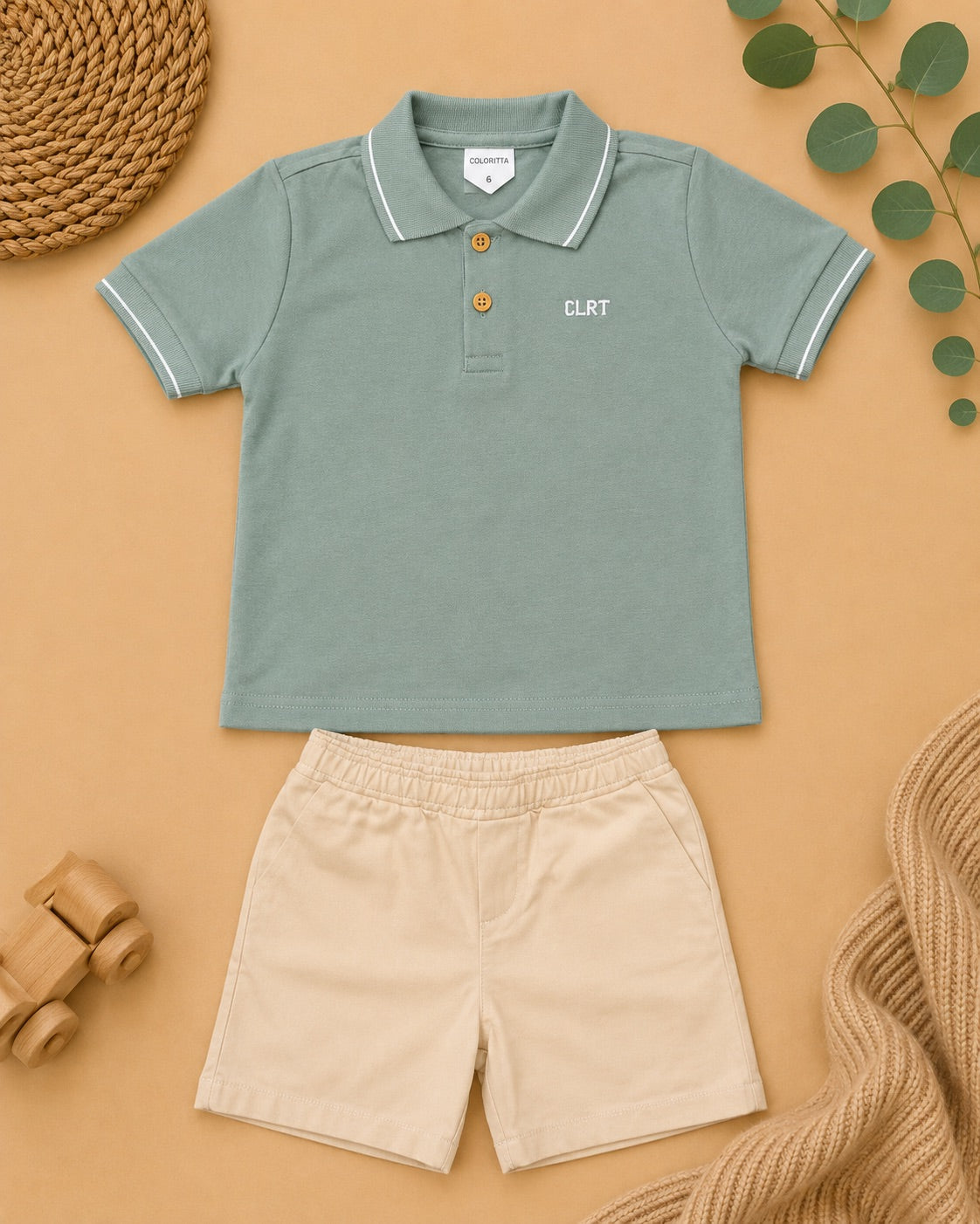 Conjunto Verde & Areia - conjunto completo