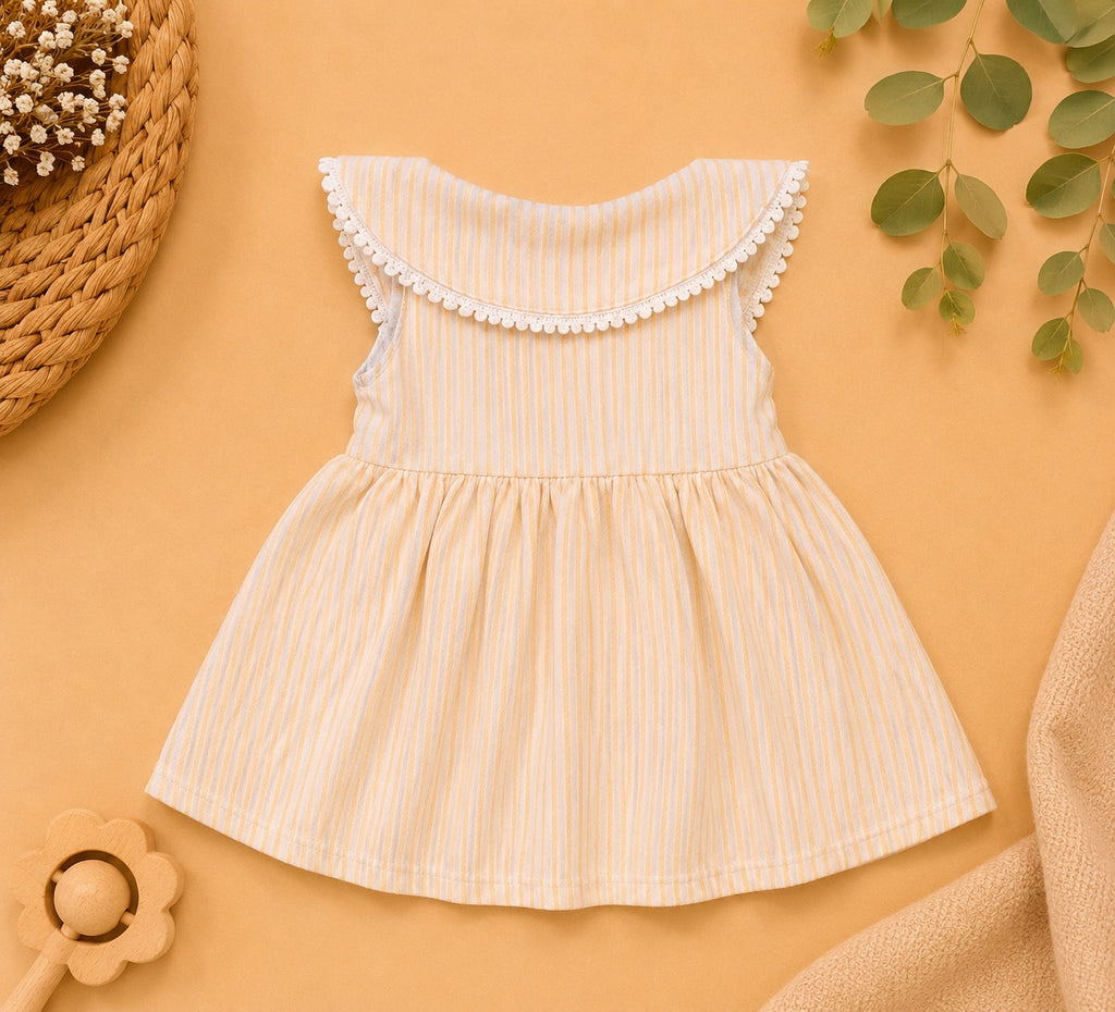 Vestido Creme Listrado - costas
