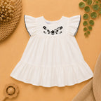 Vestido Off White Bordado - frente