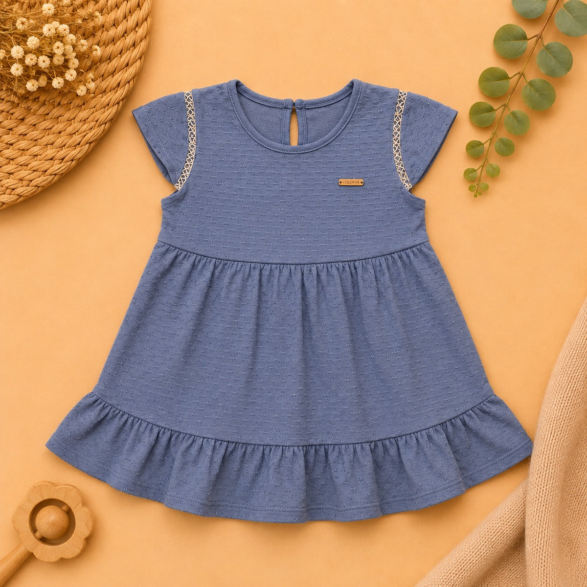 Vestido Azul Listrado - frente
