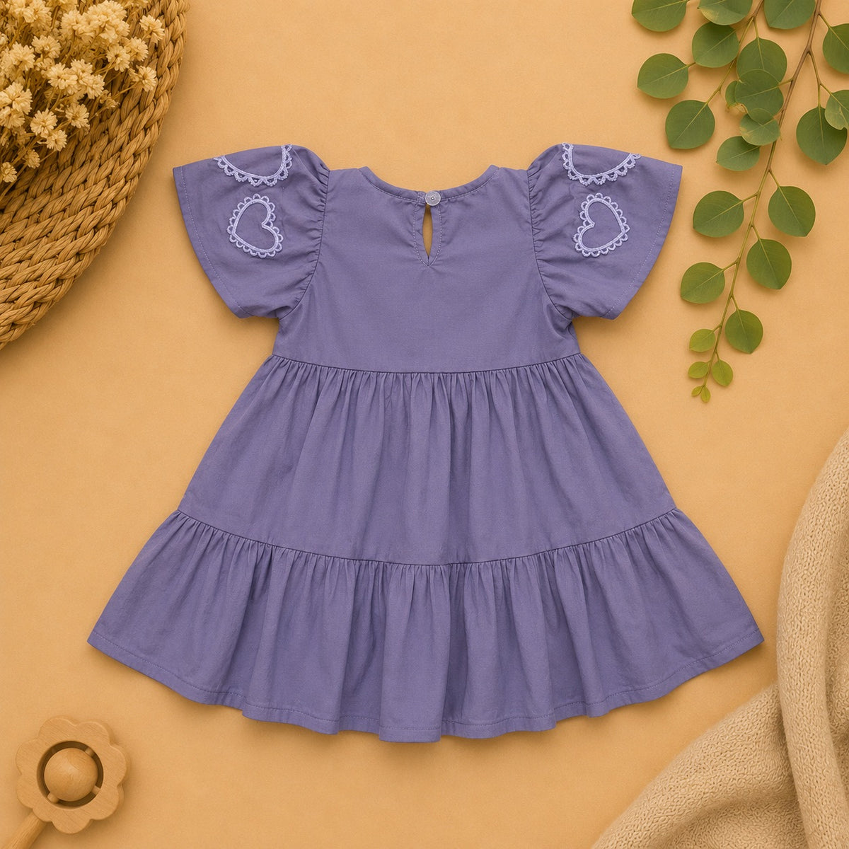 Vestido Lilás Bordado - costas