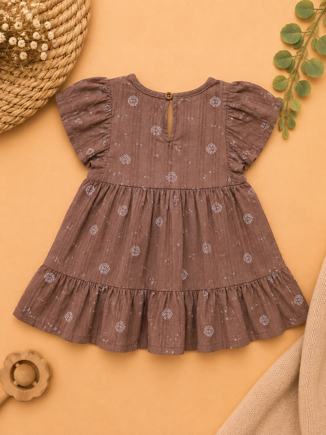 Vestido Marrom Floral - costas